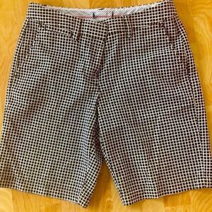 Land’s End stretch Bermuda short black white miniature checkerboard print size 6